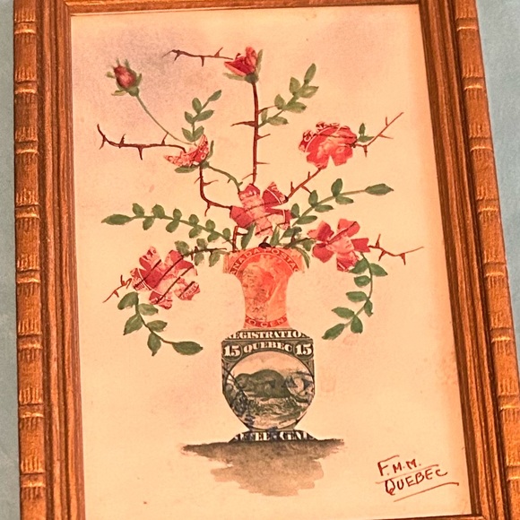 Franciscaines Missionnaires de Marie Quebec Framed Art Collage Ginger Jar Floral - Picture 3 of 9